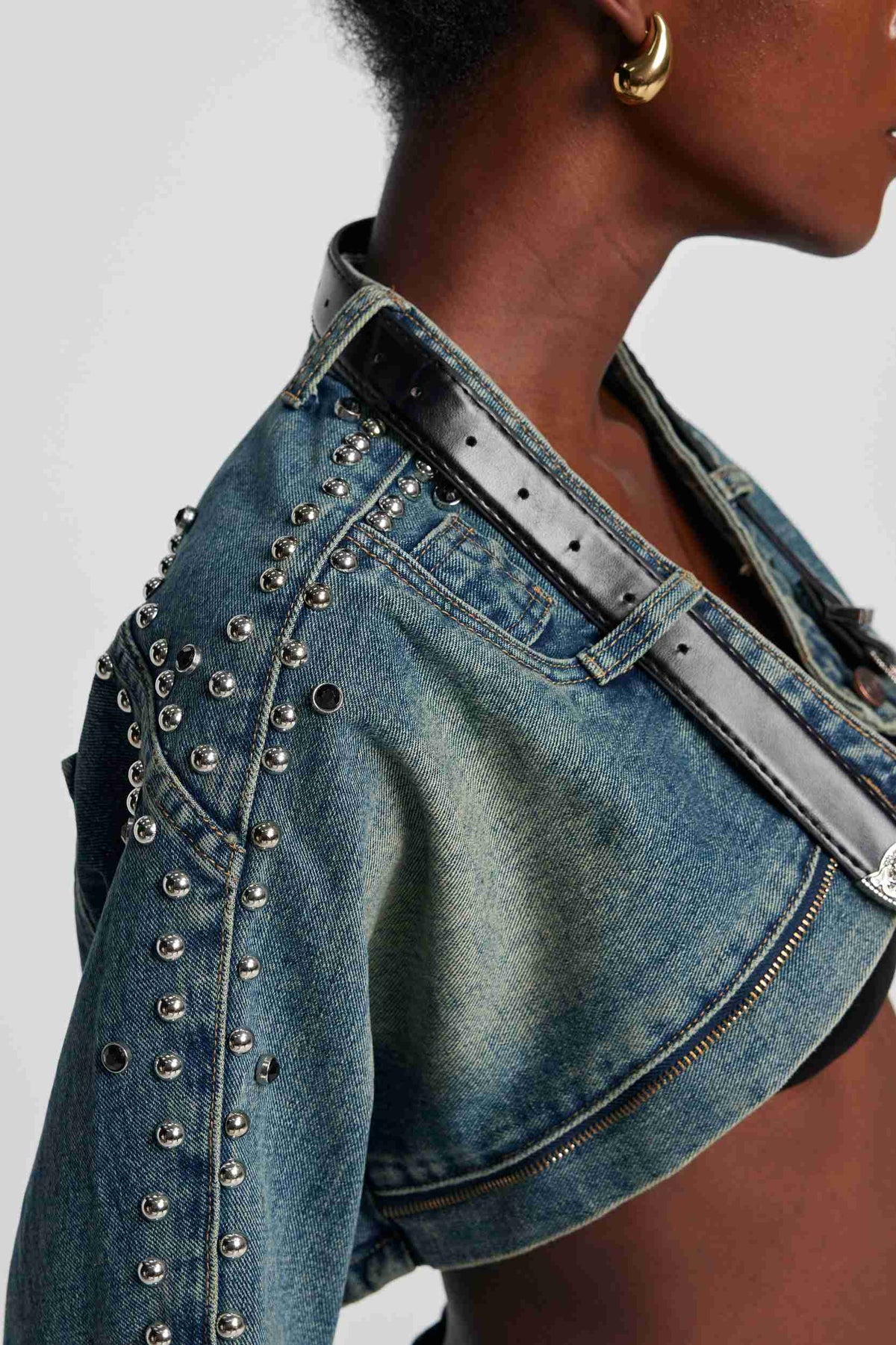 Ellis Zımba Detaylı Patchwork Ceket
