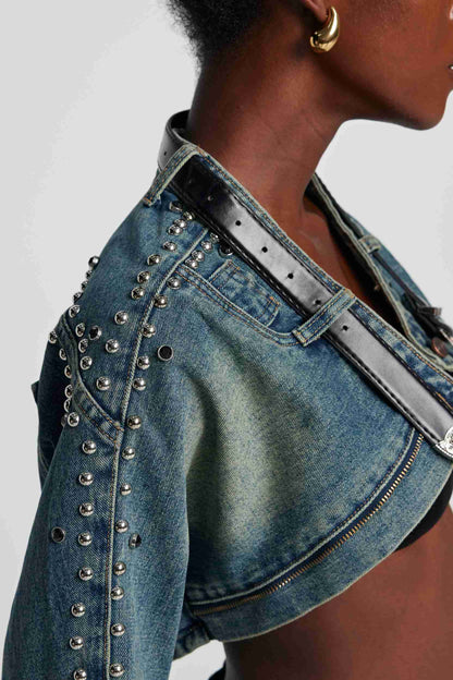 Ellis Zımba Detaylı Patchwork Ceket