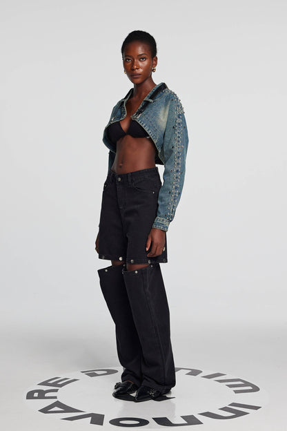 Ellis Zımba Detaylı Patchwork Ceket