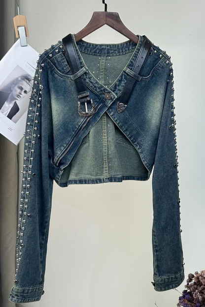 Ellis Zımba Detaylı Patchwork Ceket