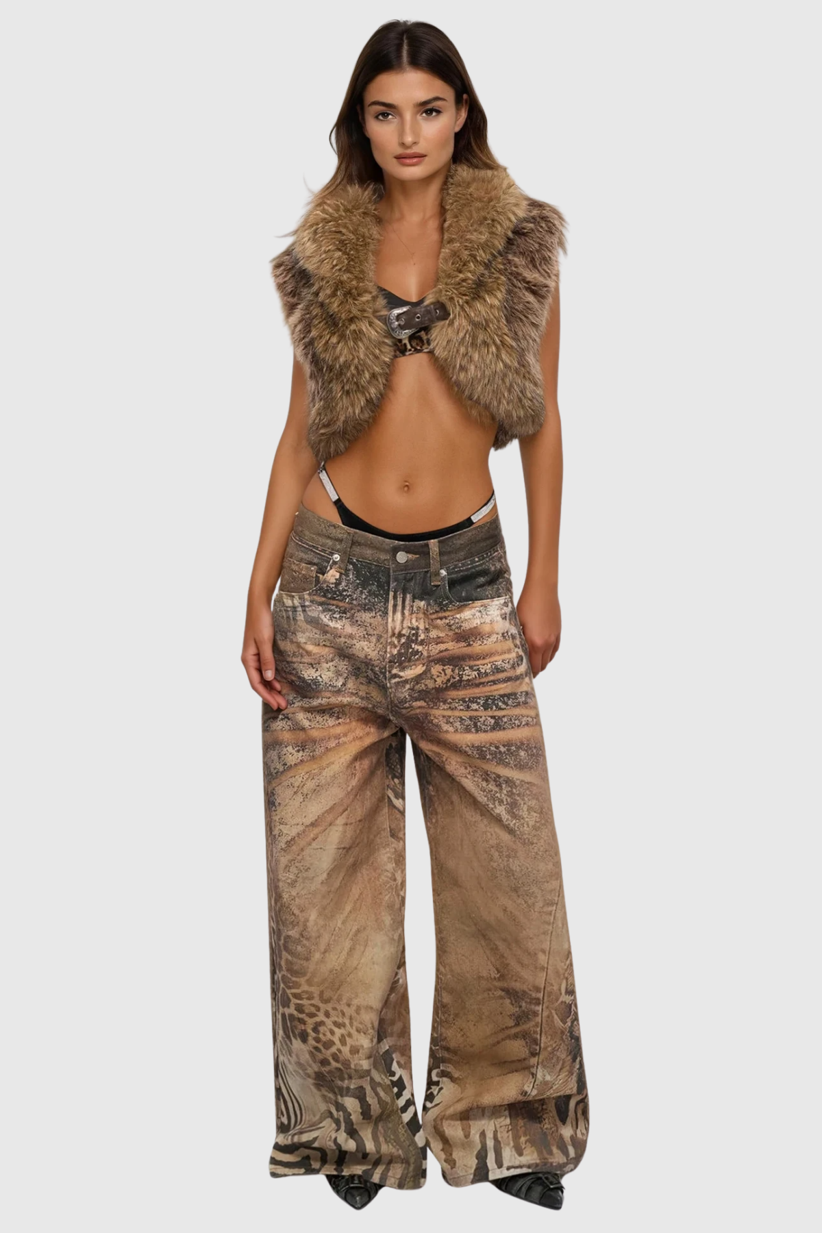 Emlyn Leopar Baskılı Hayley Jean Pantolon
