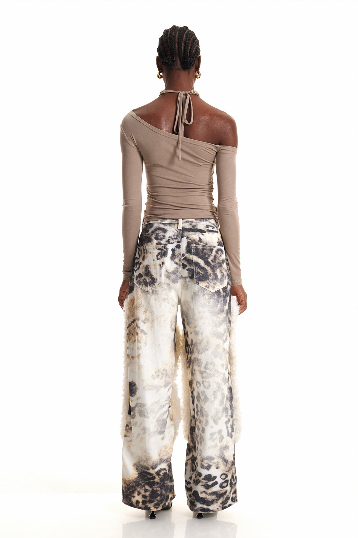 Ender Pearl Leopar Ağartılmış Jean Pantolon