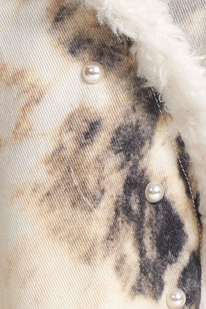 Ender Pearl Leopar Ağartılmış Jean Pantolon