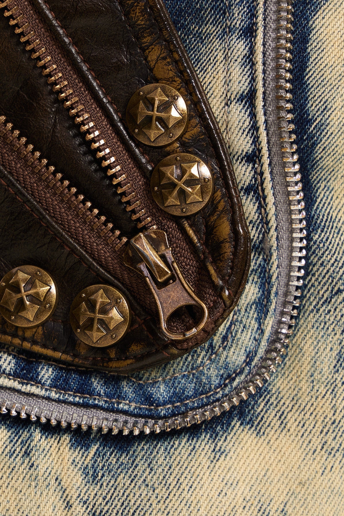 Enes Dekonstrüktif Deri Jean Pantolon
