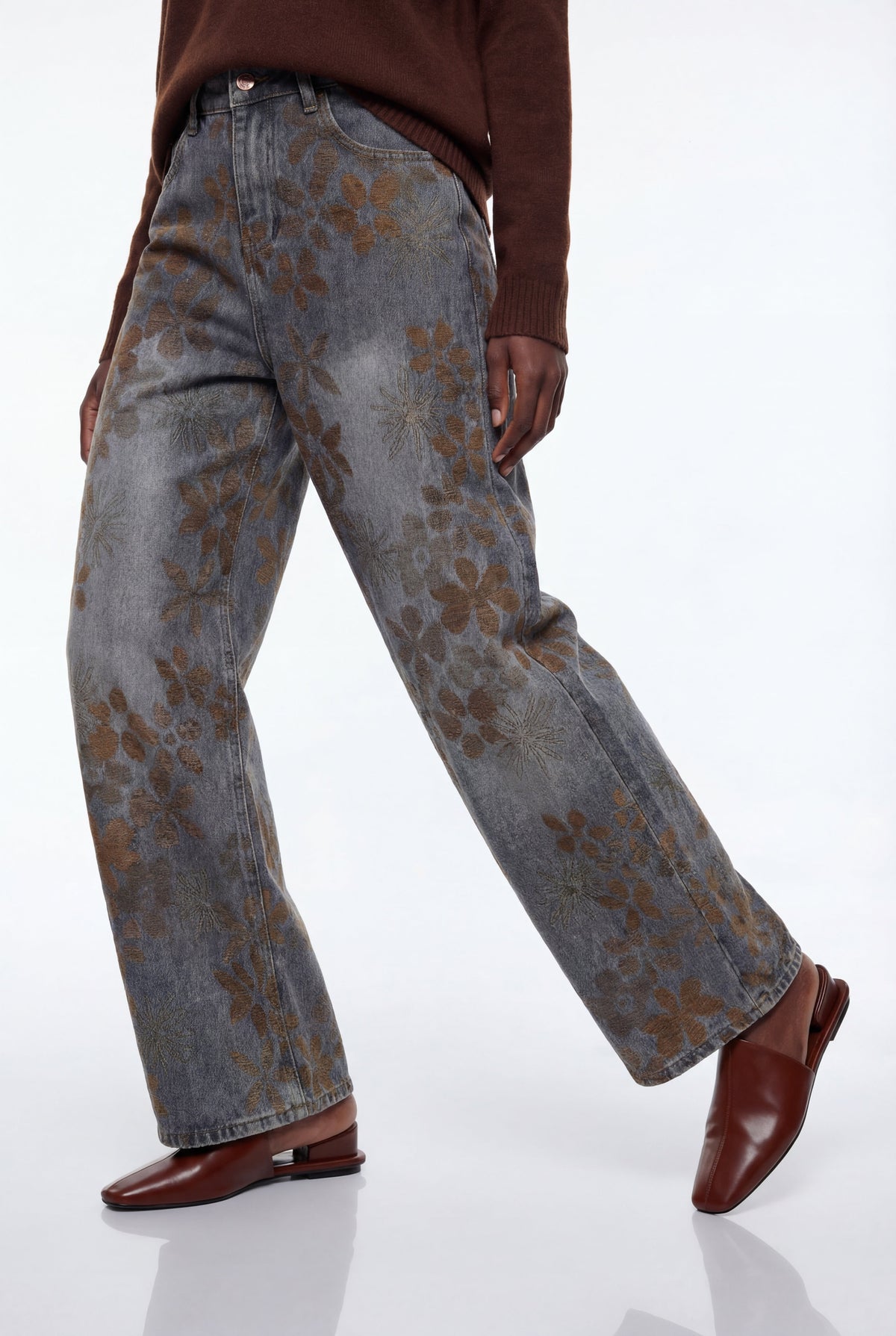 Epiphanes Çiçek Desenli Baggy Jean Pantolon