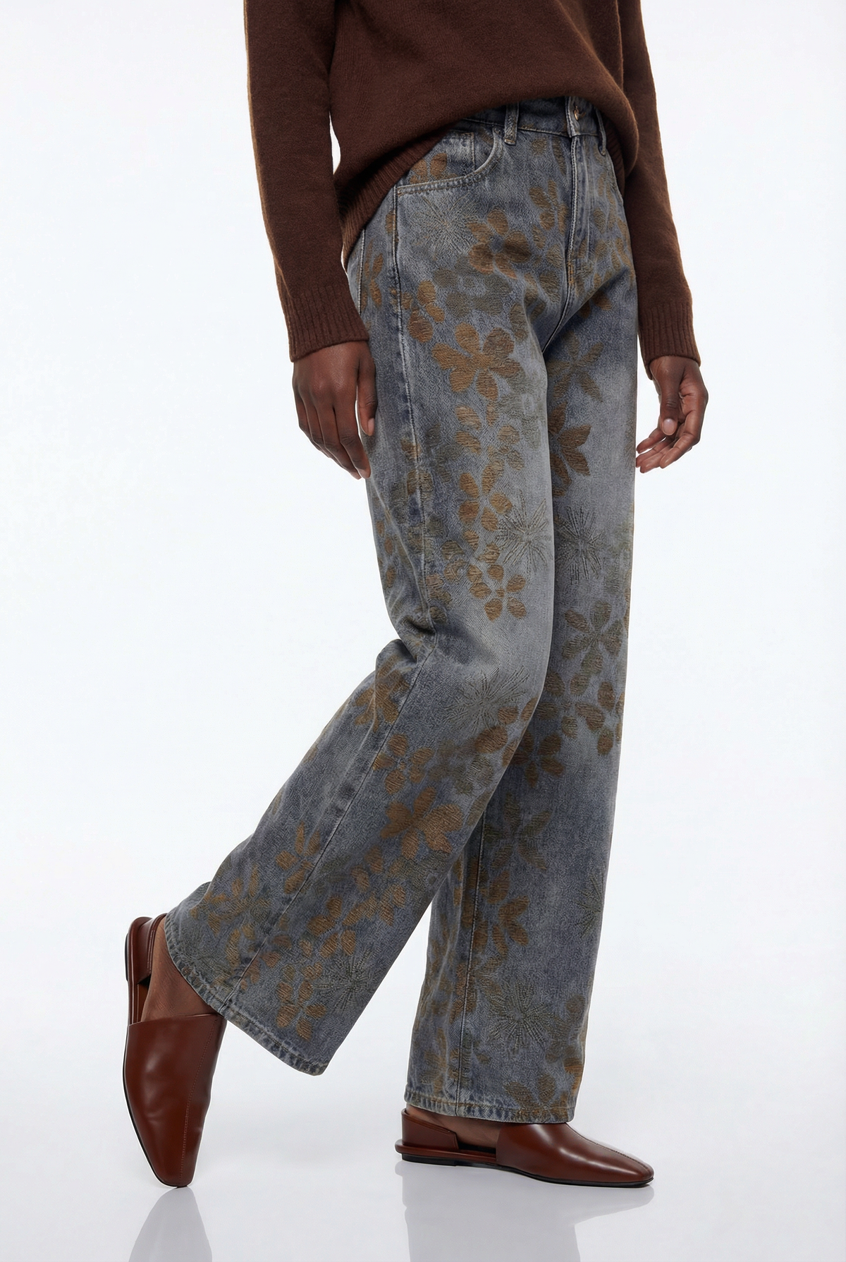 Epiphanes Çiçek Desenli Baggy Jean Pantolon
