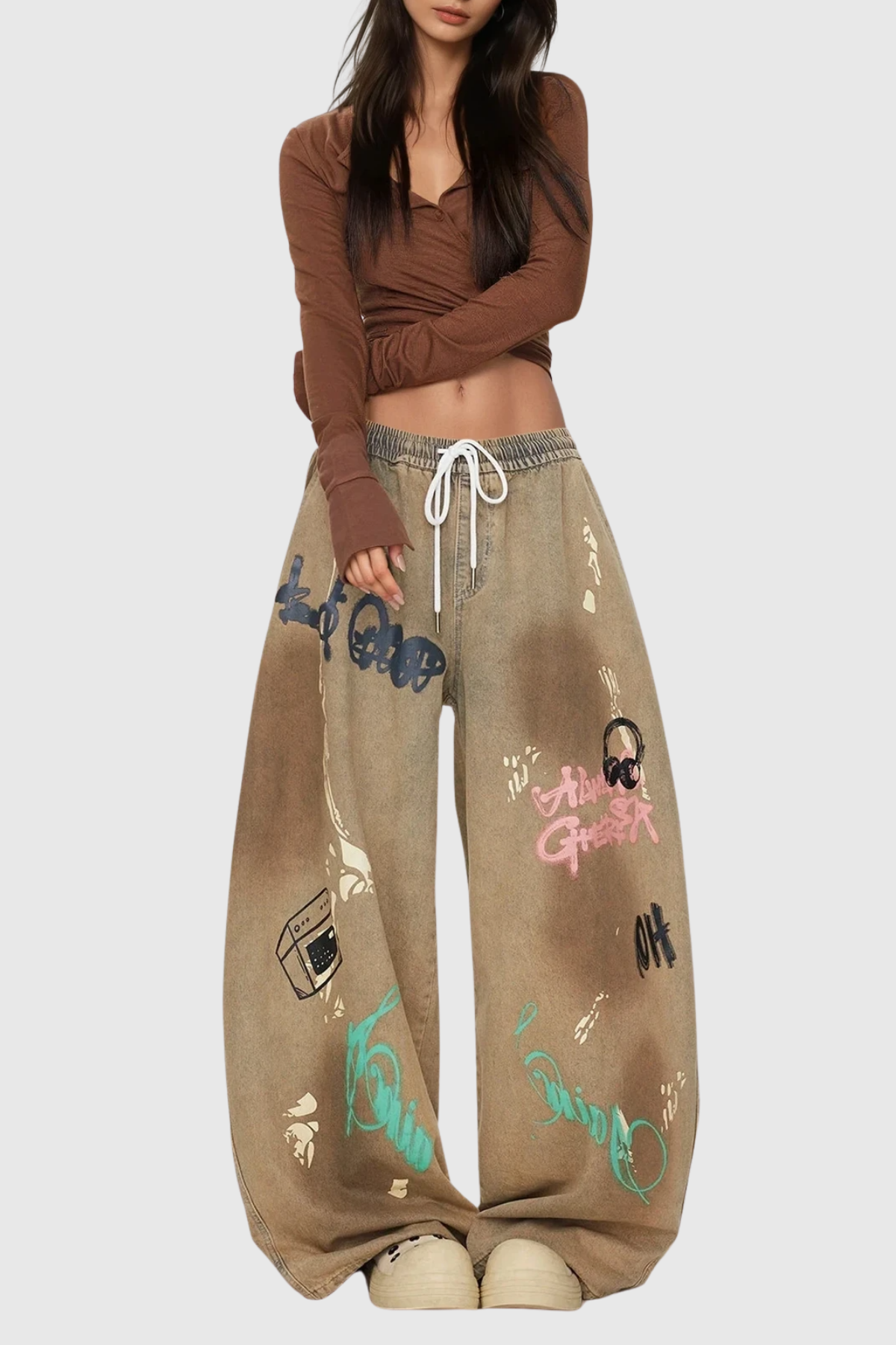 Fatih Graffiti Baggy Jean Pantolon