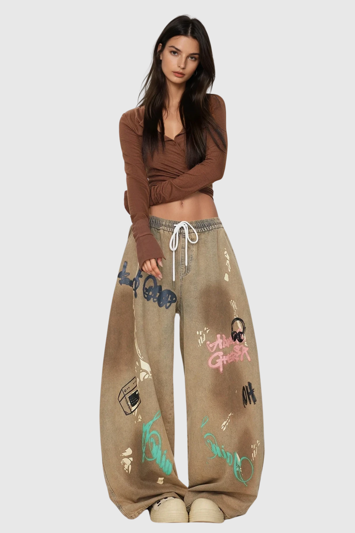 Fatih Graffiti Baggy Jean Pantolon