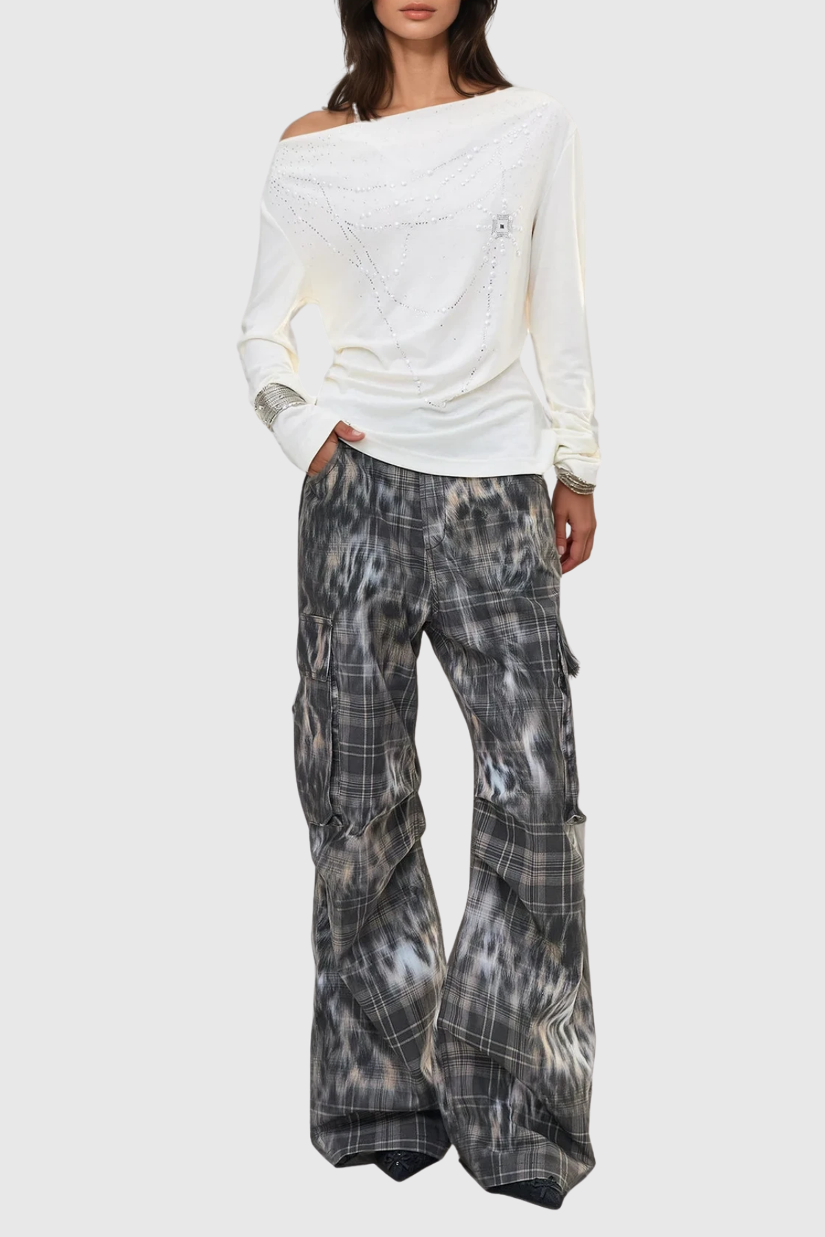 Fenna Leopar Desenli Kargo Jean Pantolon