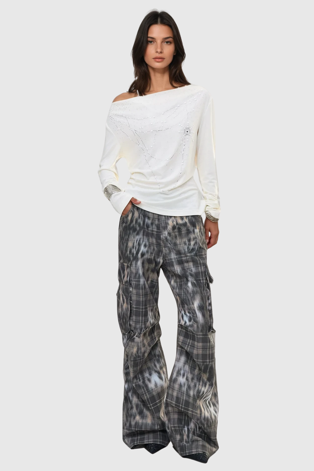 Fenna Leopar Desenli Kargo Jean Pantolon