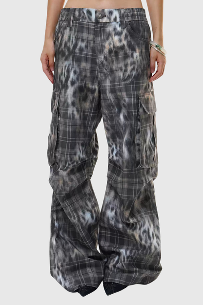 Fenna Leopar Desenli Kargo Jean Pantolon