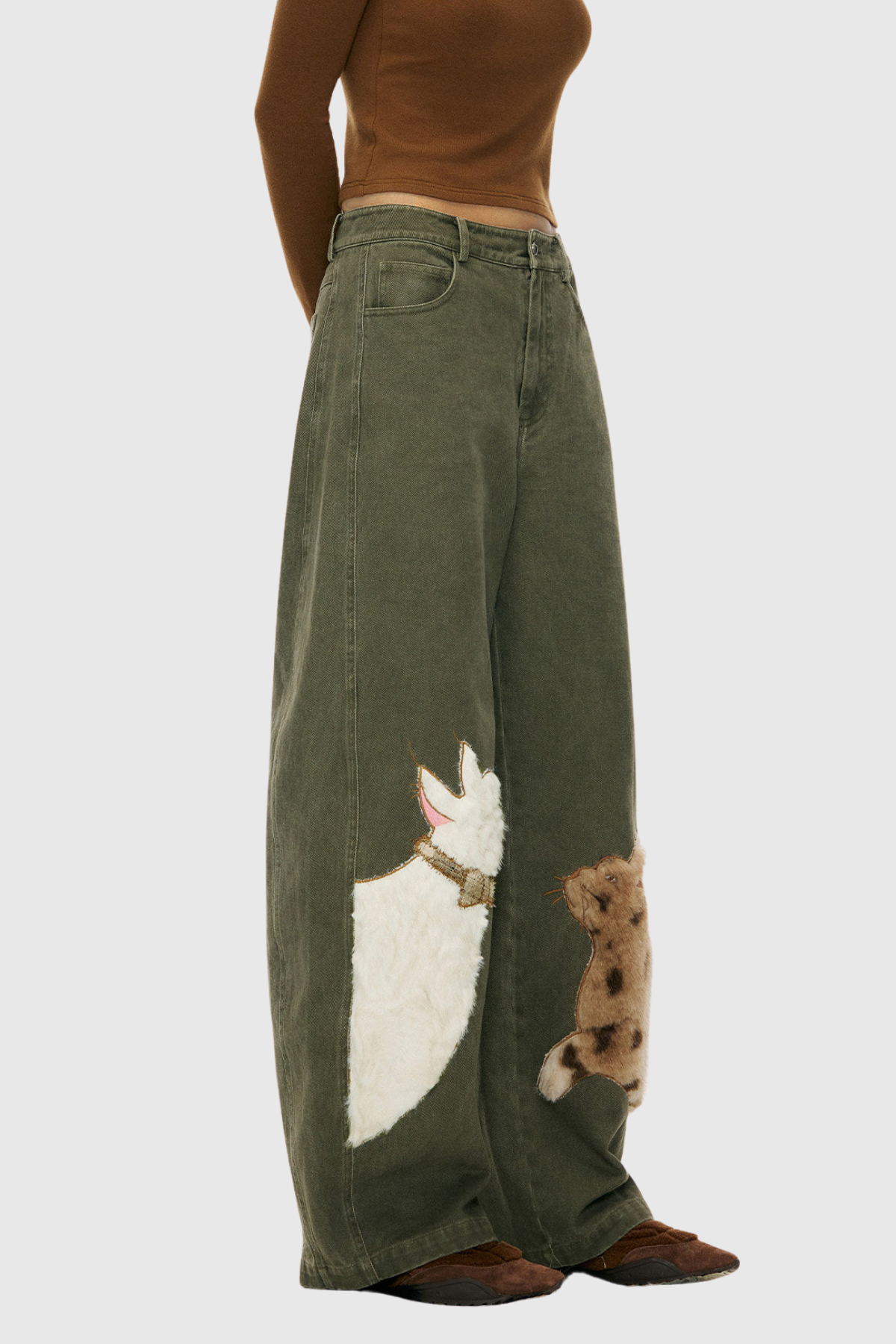Feray Nakış İşlemeli Barrel Jean Pantolon