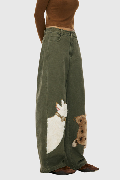 Feray Nakış İşlemeli Barrel Jean Pantolon