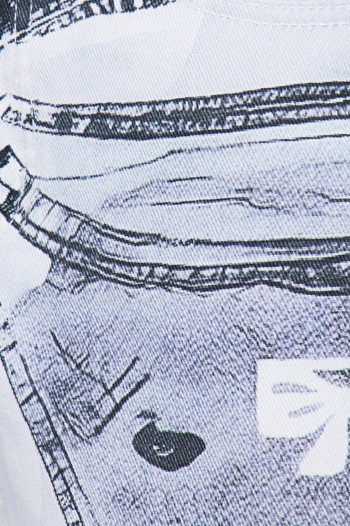Fredric Fiyonk Baskılı Barrel Jean Pantolon