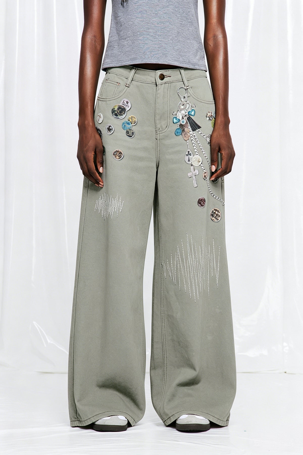 Fridwald Baskılı Jean Pantolon