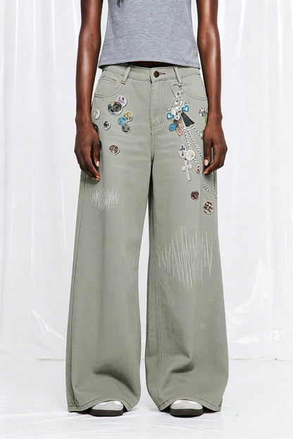 Fridwald Baskılı Jean Pantolon