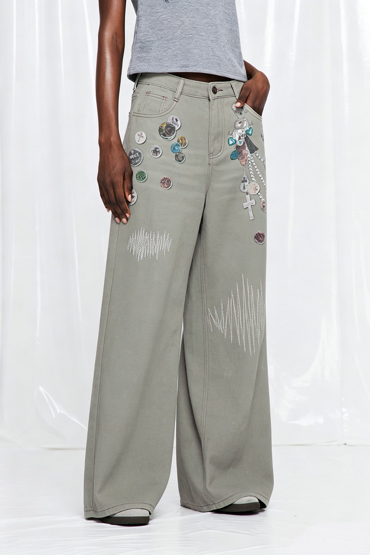 Fridwald Baskılı Jean Pantolon