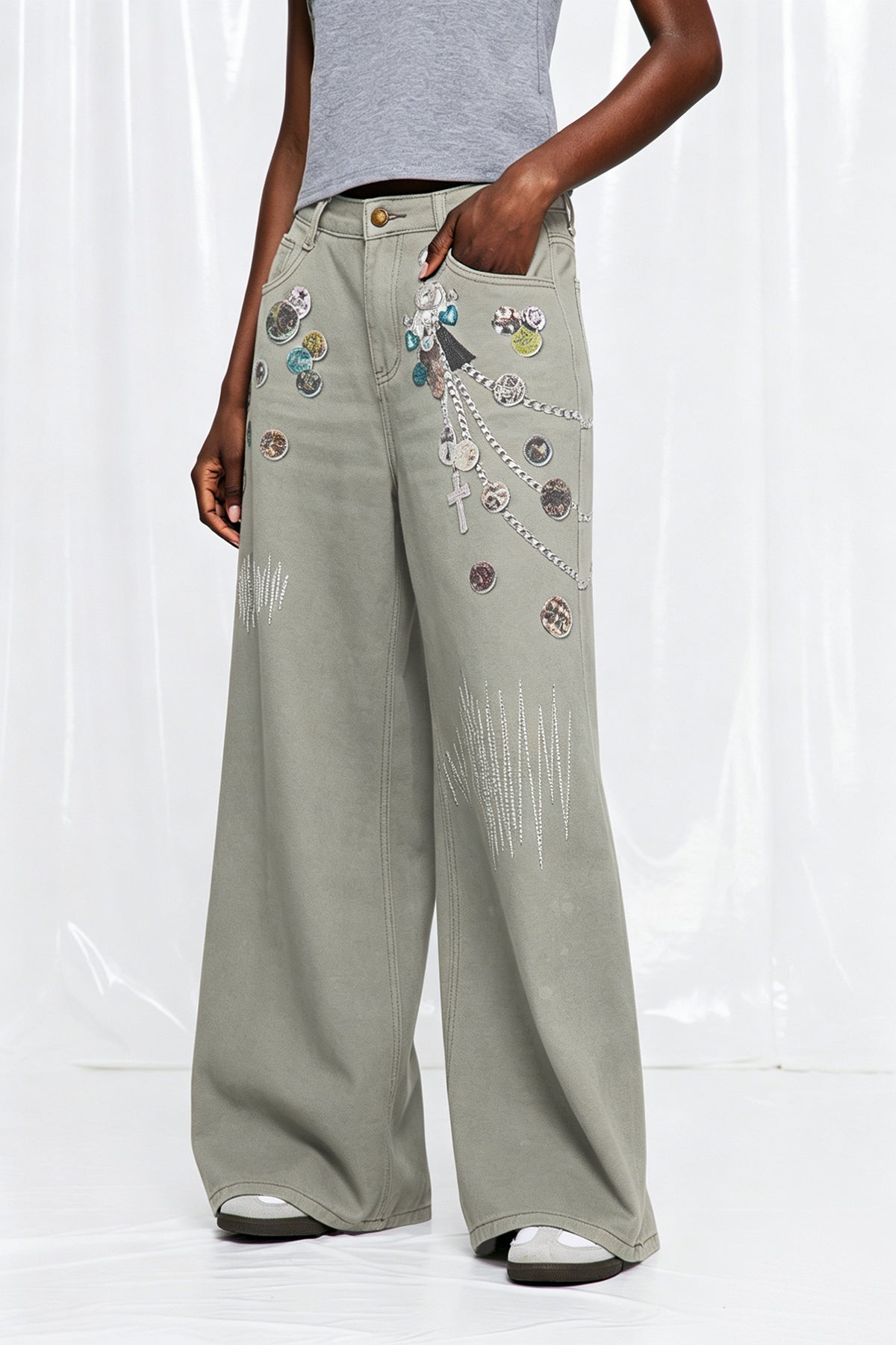 Fridwald Baskılı Jean Pantolon
