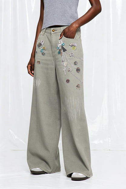 Fridwald Baskılı Jean Pantolon