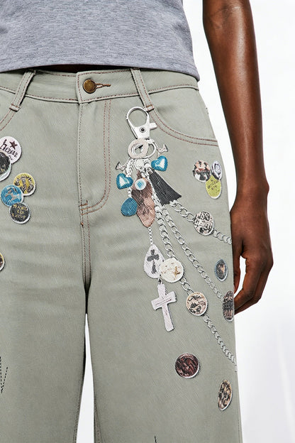 Fridwald Baskılı Jean Pantolon