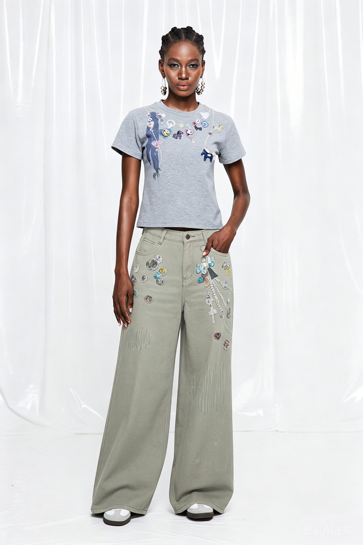 Fridwald Baskılı Jean Pantolon