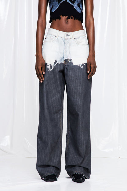 Fumie Çizgili Barrel Jean Pantolon