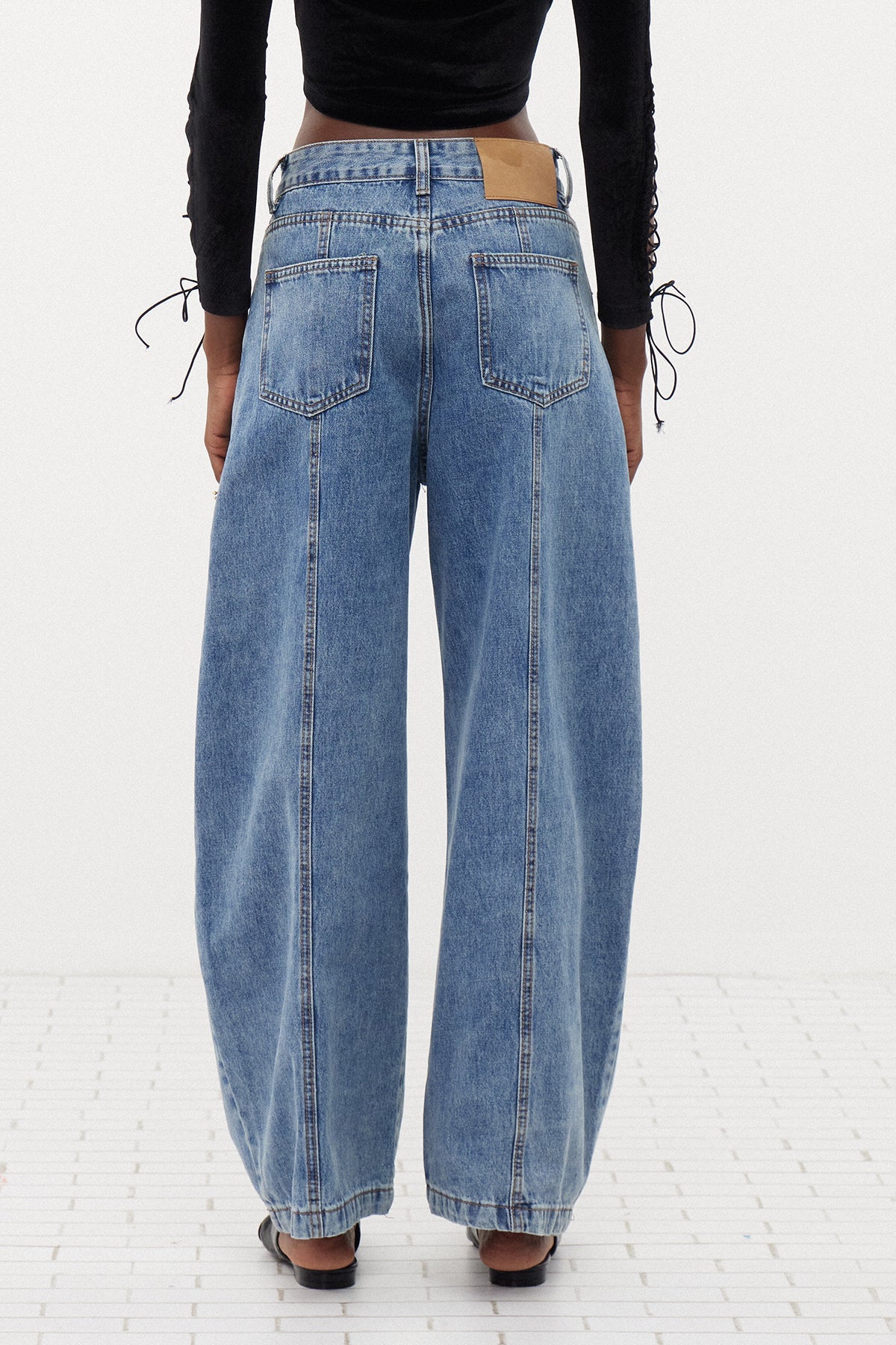Gaius Ağartılmış Baggy Jean Pantolon