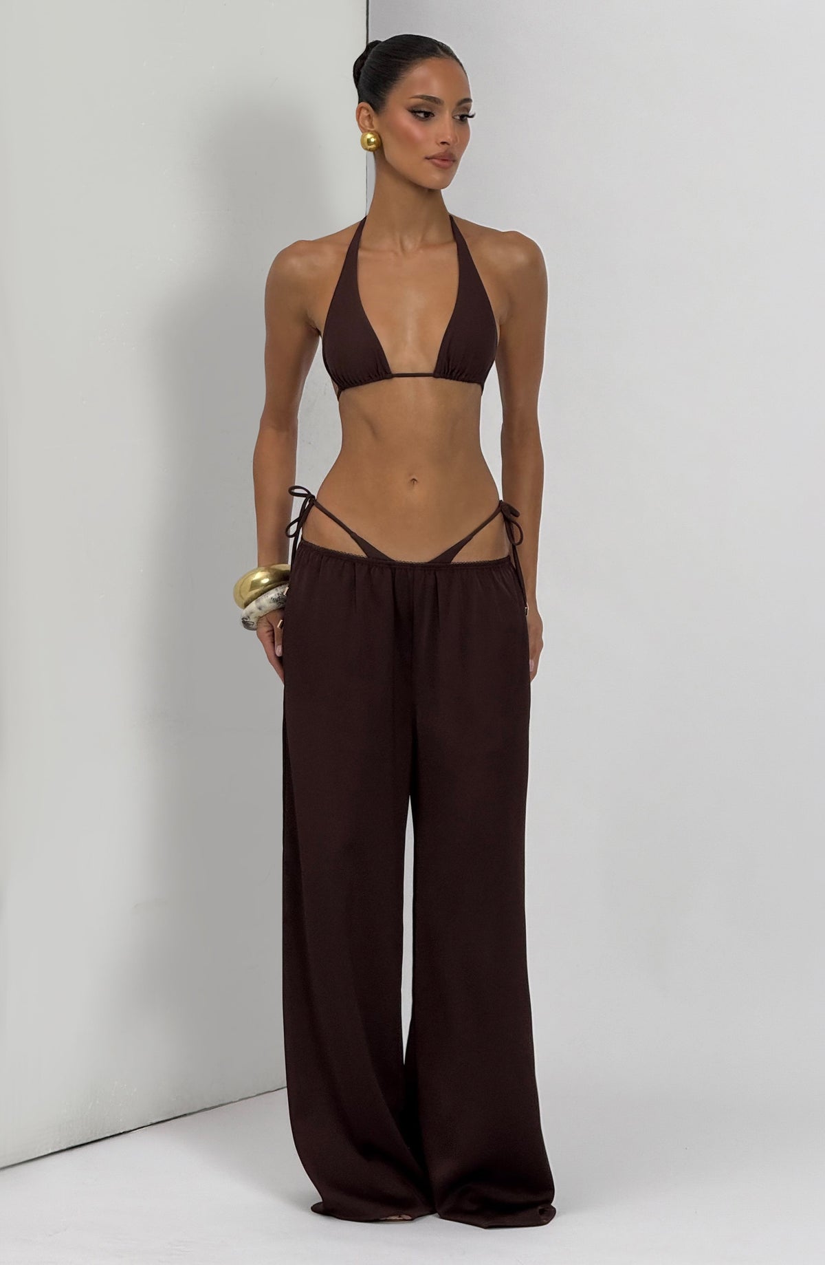 Pietra Üçgen Bikini Üstü - Mürdüm Kahve