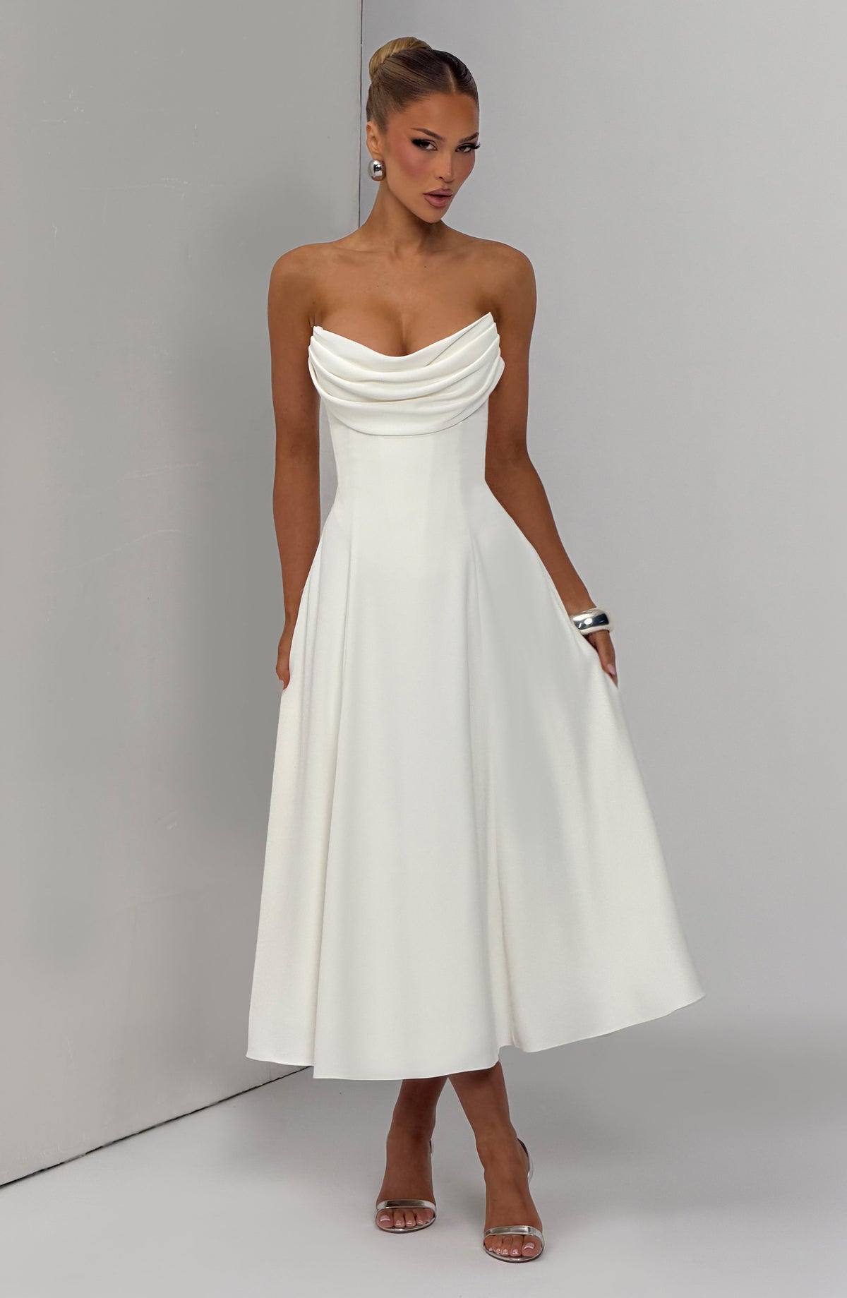 Marlowe Midi Elbise - Fildişi