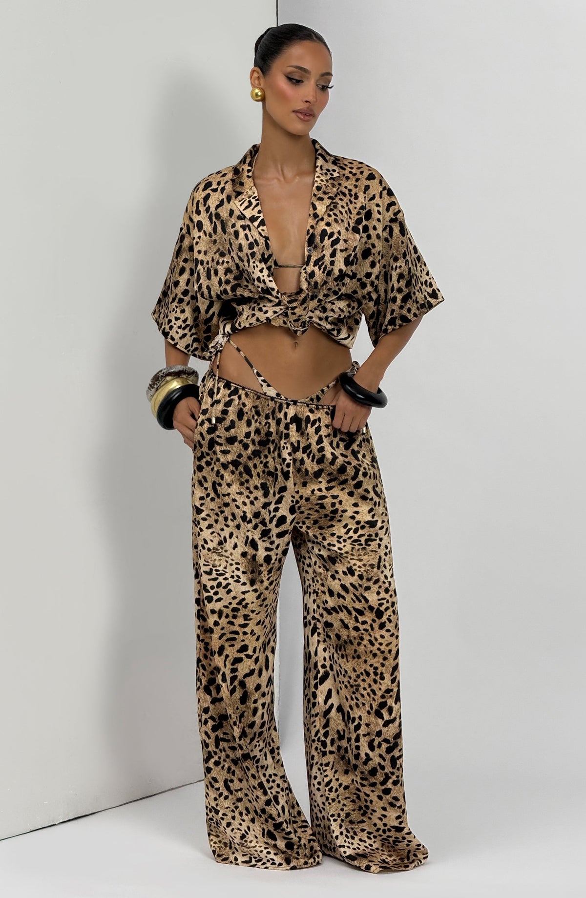 Soleil Gömlek - Leopar Desenli
