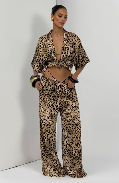 Soleil Gömlek - Leopar Desenli