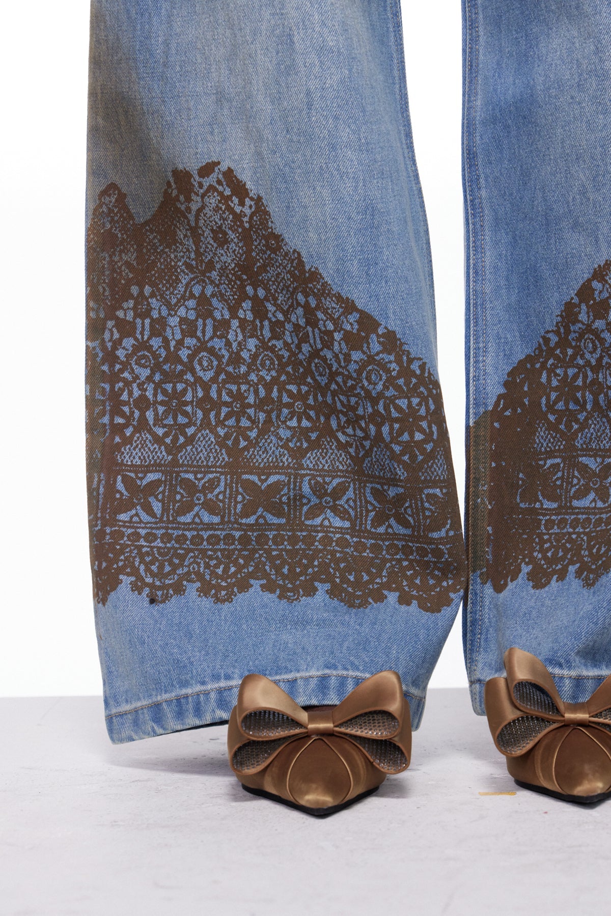 Igle Batik Dantel Baskılı Jean Pantolon