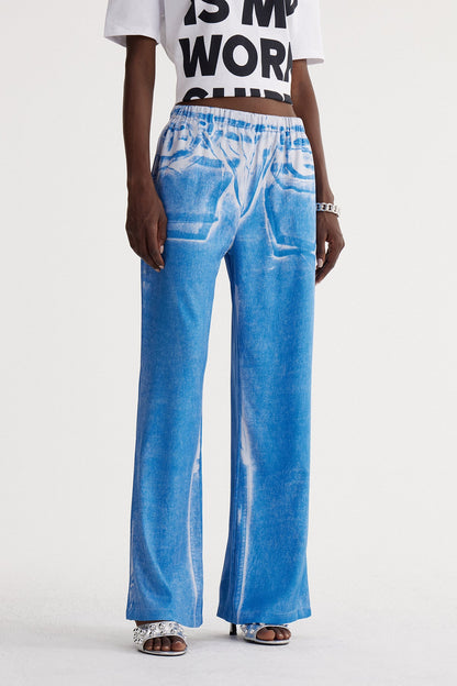 Irvine Baskı Detaylı Barrel Jean Pantolon