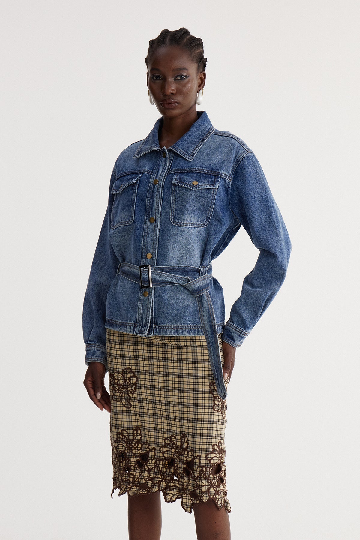 Isaija Kemerli Denim Ceket