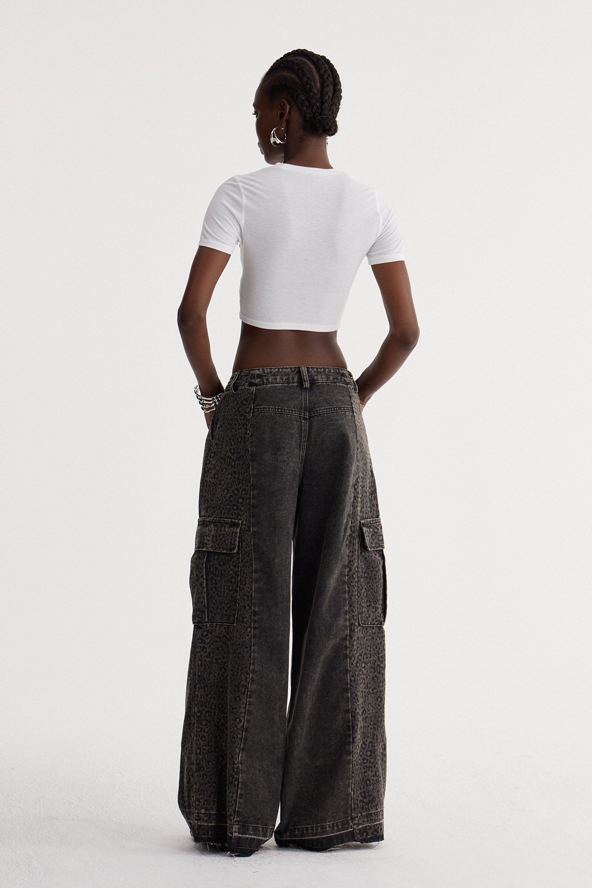 Isaque Leopar Detaylı Kargo Jean Pantolon