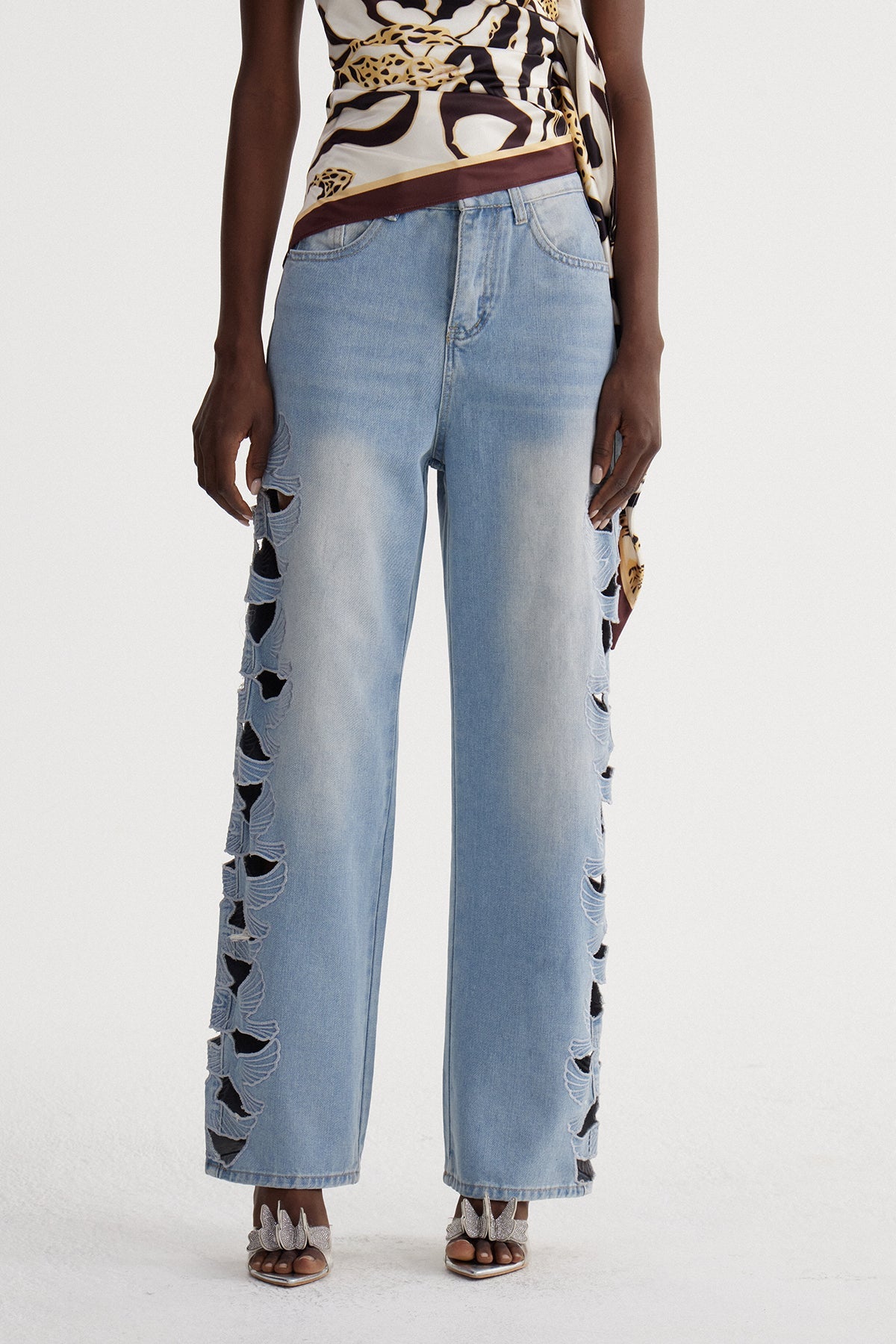 Ischys Pencereli Barrel Jean Pantolon