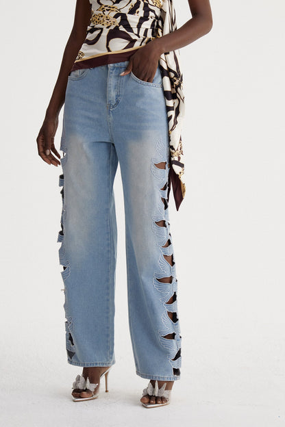 Ischys Pencereli Barrel Jean Pantolon