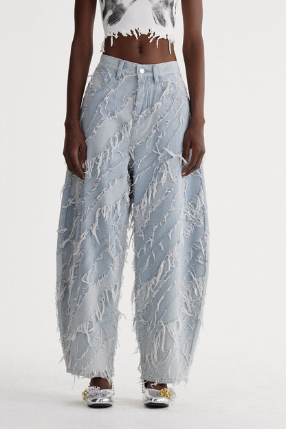 Islom Saçak Detaylı Baggy Jean Pantolon