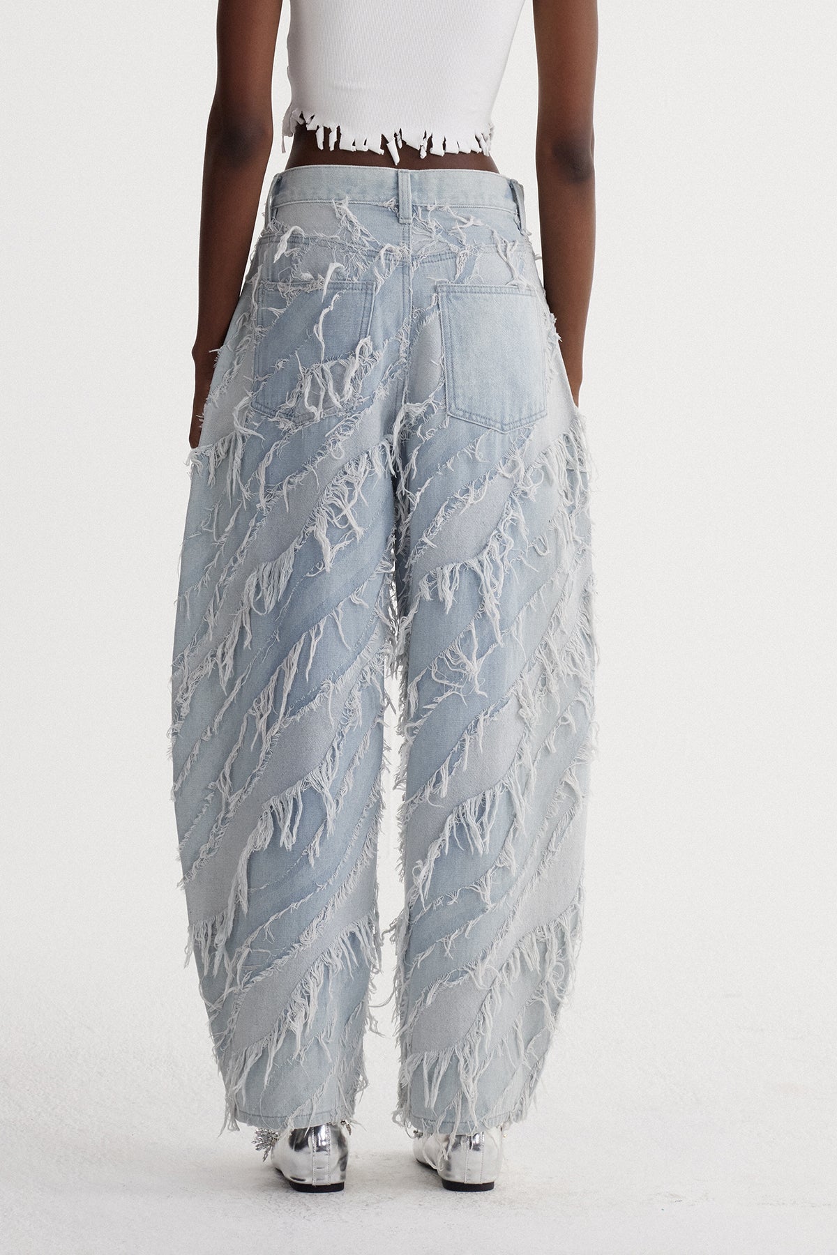 Islom Saçak Detaylı Baggy Jean Pantolon