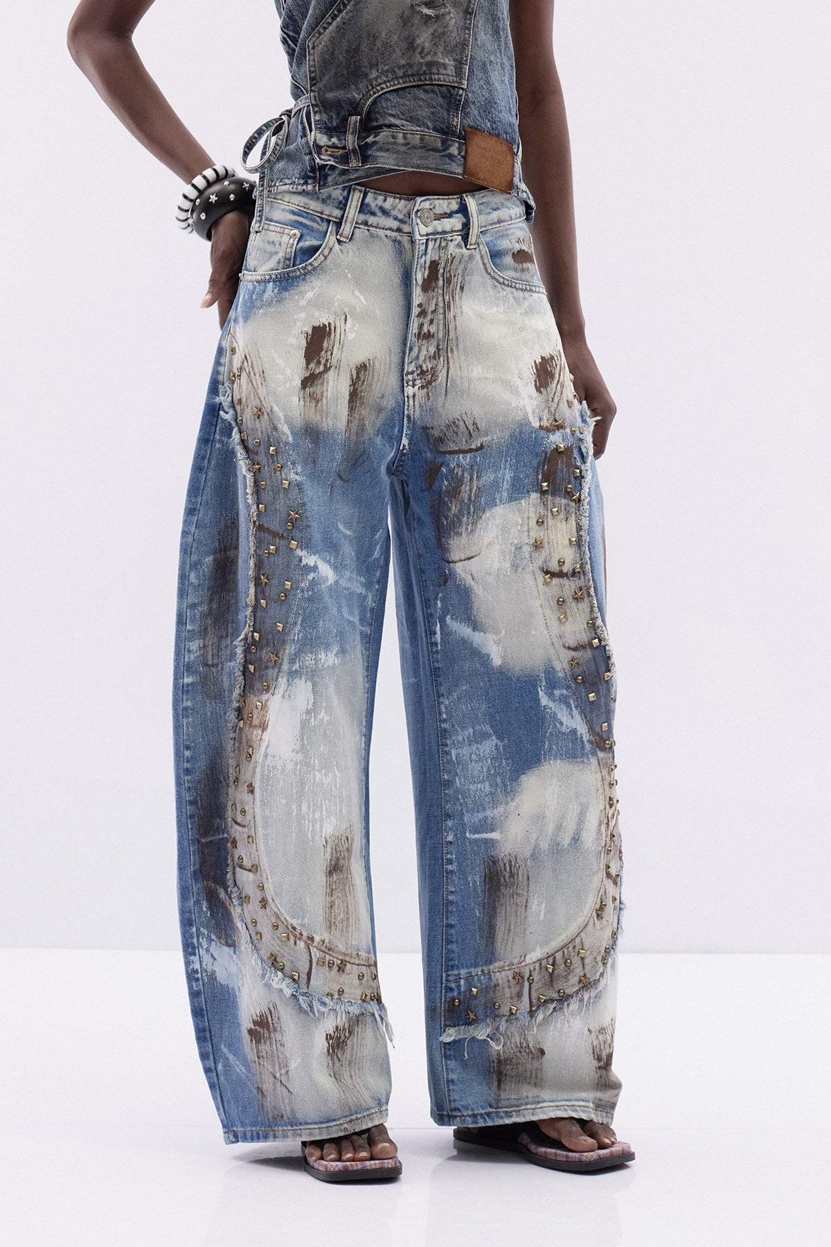 Itzcoatl Zımba Detaylı Baggy Jean Pantolon