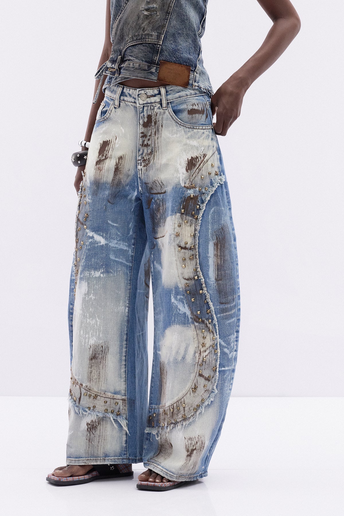 Itzcoatl Zımba Detaylı Baggy Jean Pantolon