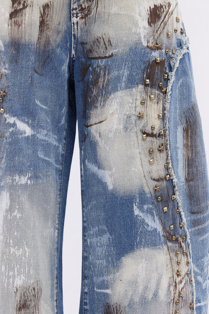 Itzcoatl Zımba Detaylı Baggy Jean Pantolon