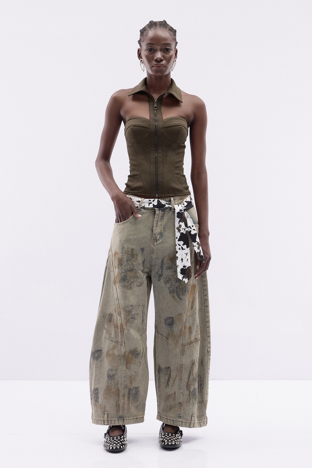 Iudas Batik Desenli Baggy Jean Pantolon