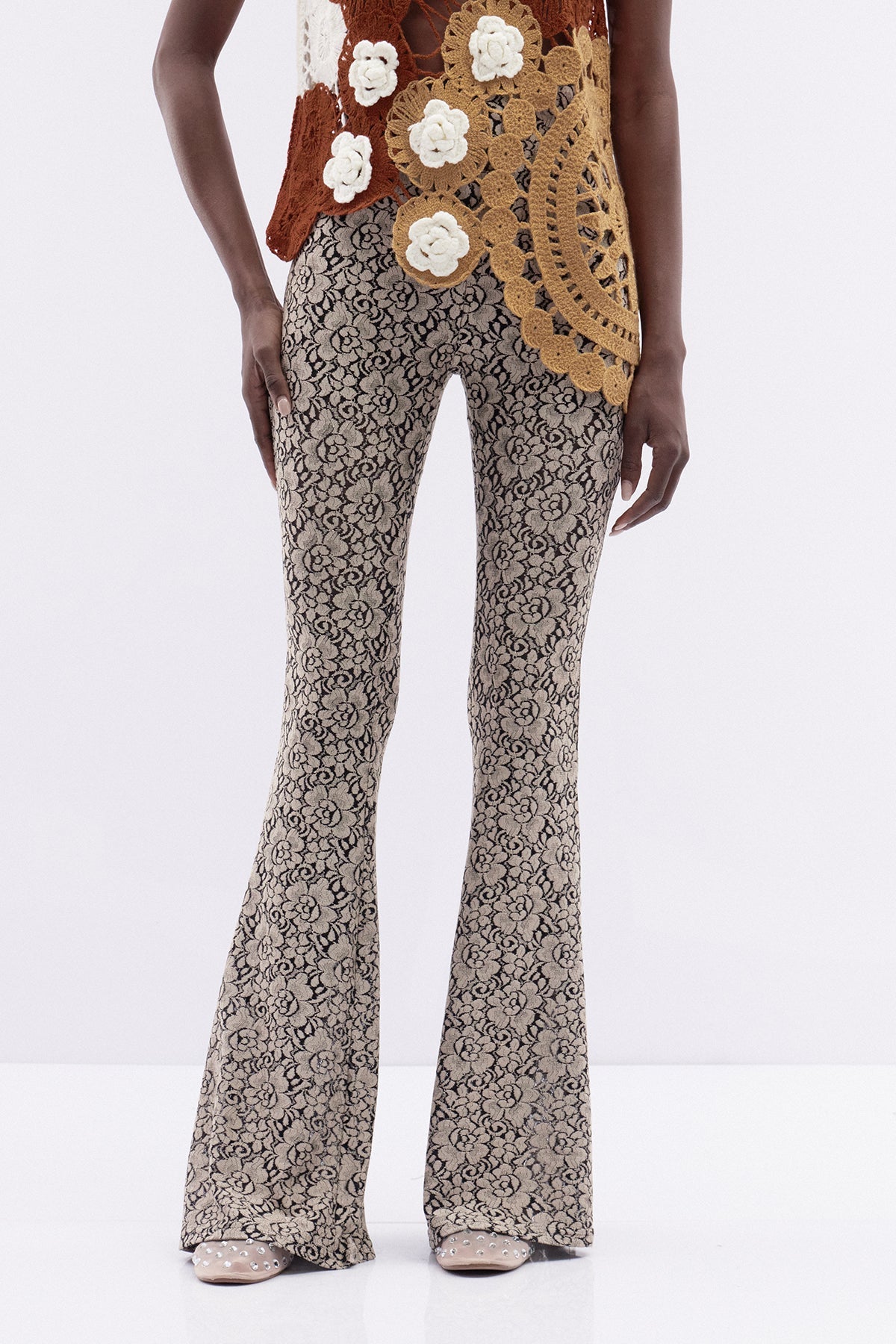 Iulianus Çiçek Desenli Bootcut Pantolon