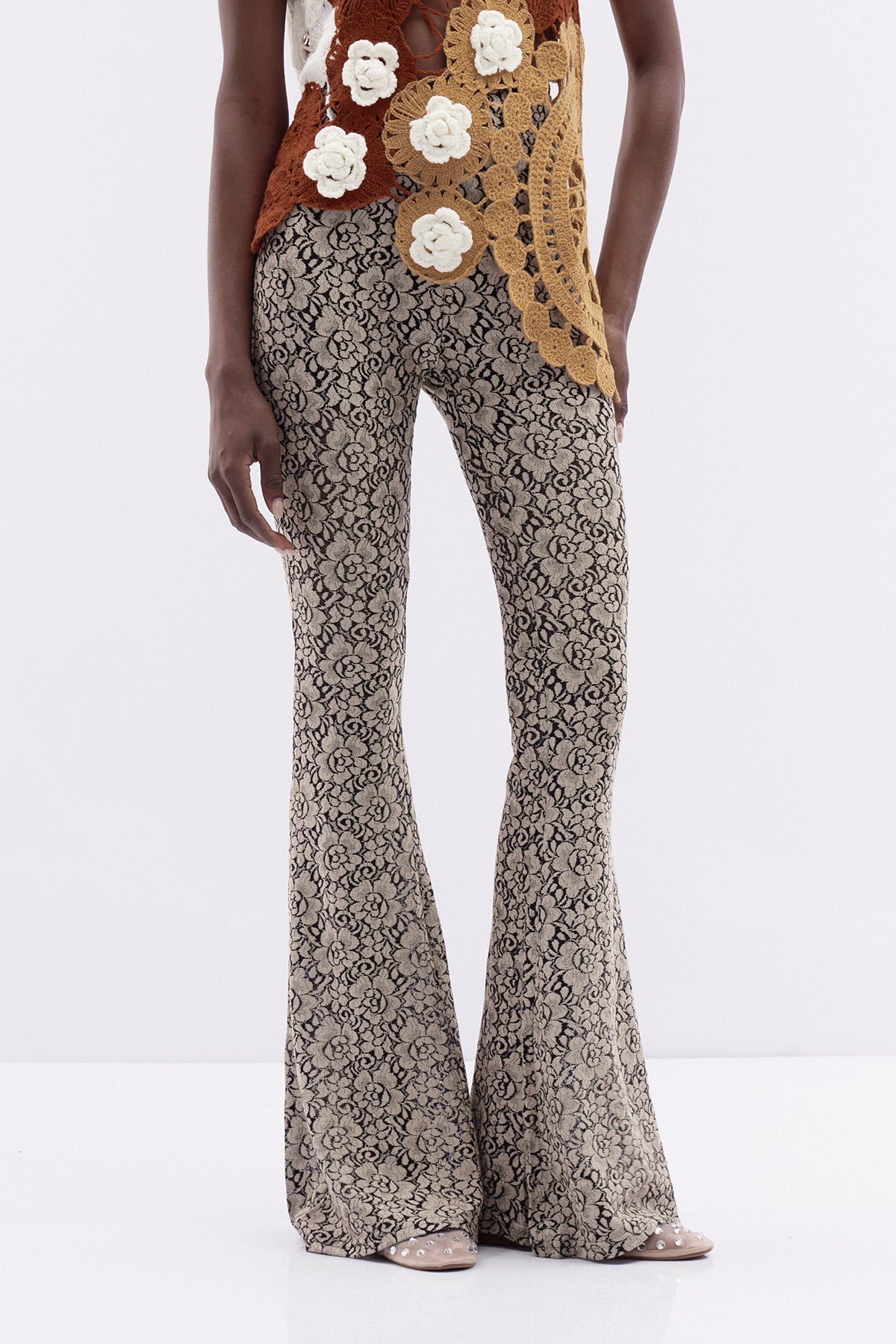 Iulianus Çiçek Desenli Bootcut Pantolon