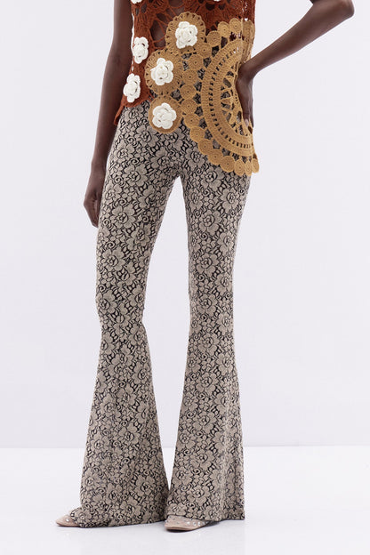 Iulianus Çiçek Desenli Bootcut Pantolon