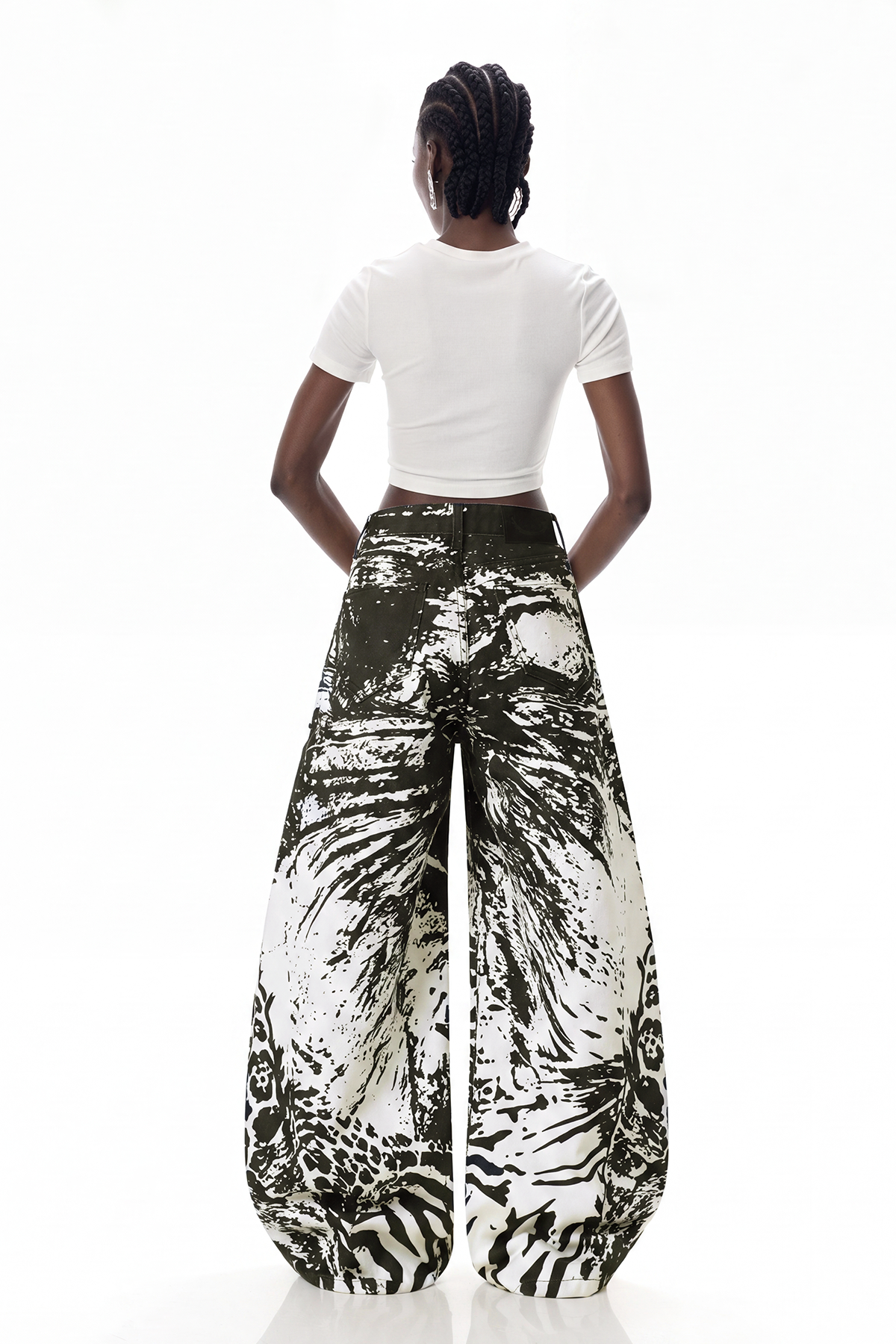 Iuturna Leopar Desenli Barrel Jean