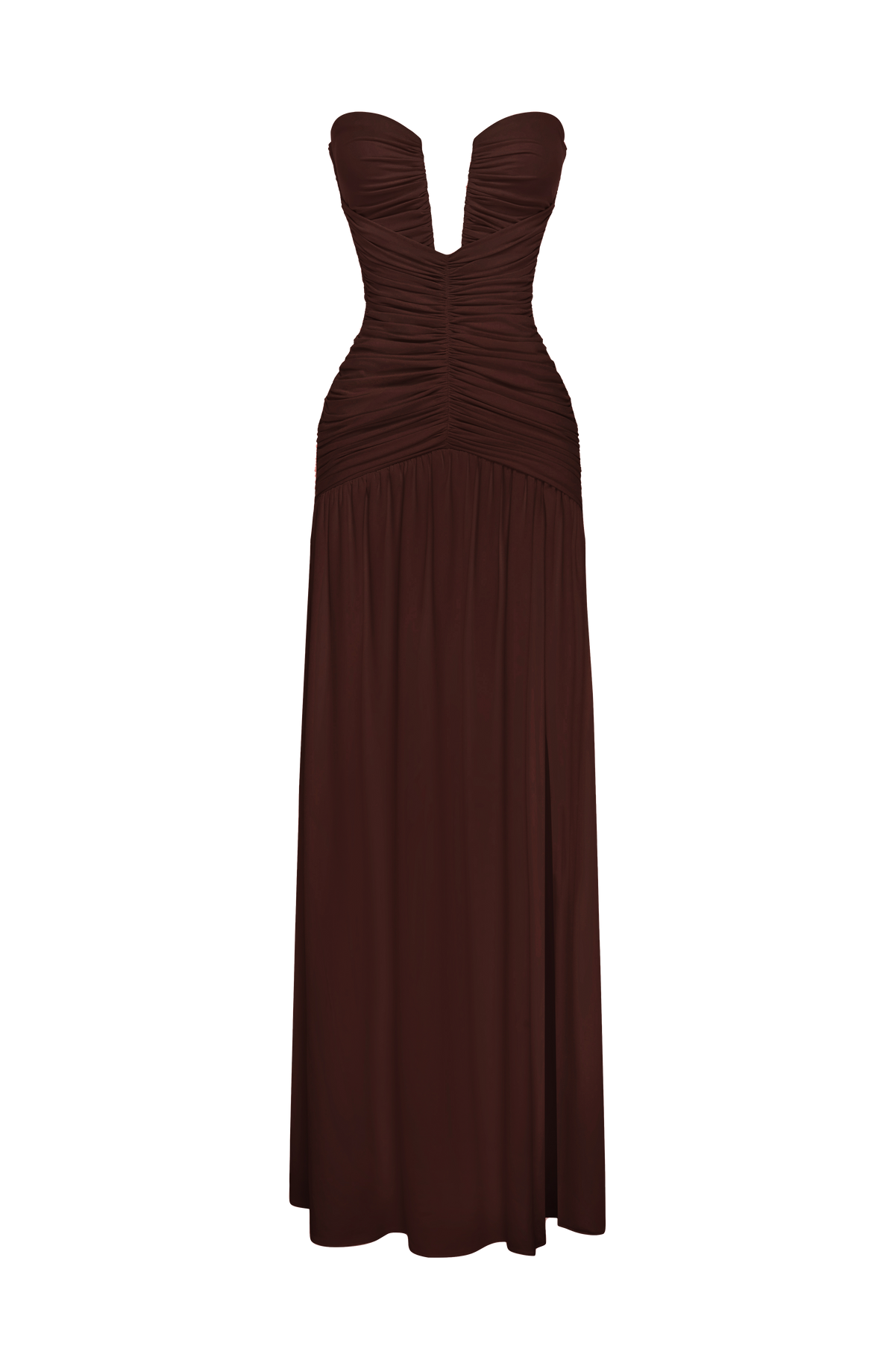 Junia Maxi Elbise - Mürdüm Kahve