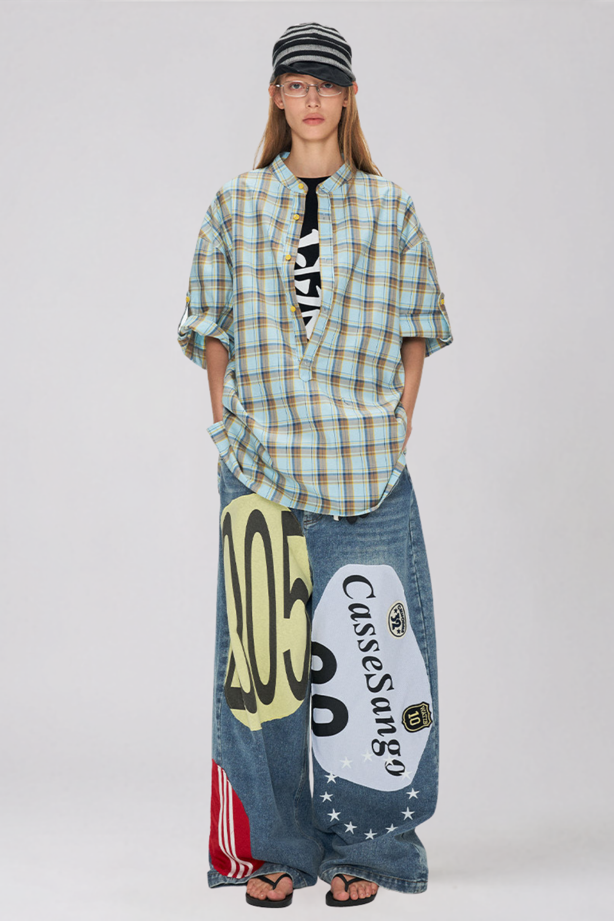 Kaitlin Desenli Baggy Jean Pantolon