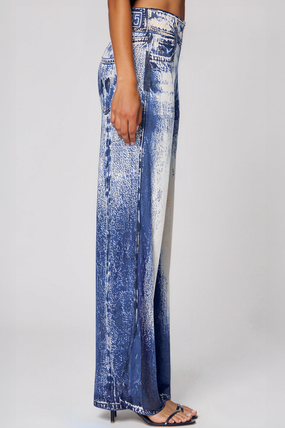 Kanye Ağartılmış Batik Desenli Jean Pantolon